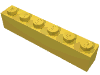 Деталь LEGO Кирпичик 1 x 6, Желтый