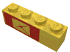 Набор LEGO Brick  1 x  4 with Envelope on Red Background, Left Print, Желтый