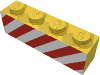 Набор LEGO Brick 1 x 4 with Red Danger Stripes on White Background Print, Желтый