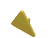 Деталь LEGO Roadsign Clip-on  2.2 x  2.667 Triangular, Желтый