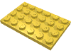 Деталь LEGO Пластина 4 x 6, Желтый