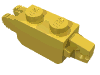 Деталь LEGO Hinge Brick 1 x 2 Locking with 1 Finger Vertical End and 2 Fingers Vertical End, Желтый