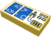 Набор LEGO Tile 1 x 2 with Blue Windows and Bubbles Print, Желтый