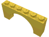 Деталь LEGO Brick Arch 1 x 6 x 2 - Thick Top with Reinforced Underside, Желтый