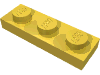 Деталь LEGO Пластина 1 x 3, Желтый