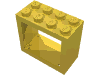 Деталь LEGO Window 2 x 4 x 3 Frame with Solid Studs, Желтый