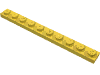 Деталь LEGO Пластина 1 x 10, Желтый