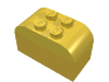 Деталь LEGO Кирпичик двойной изогнутый верхний 2 x 4 x 2, Желтый