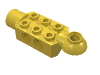 Деталь LEGO Technic Brick Special 2 x 3 with Pin Holes, Rotation Joint Ball Half [Horizontal Top], Rotation Joint Socket, Желтый