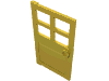 Деталь LEGO Door 1 x 4 x 6 with 4 Panes and Stud Handle, Желтый
