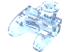 Деталь LEGO Technic Axle Connector 2 x 3 with Ball Socket, Open Sides, Прозрачный средне-голубой