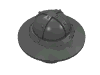 Деталь LEGO Minifig Helmet with Chinstrap and Wide Brim, Жемчужный темно-серый