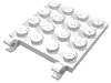 Деталь LEGO Plate Special 4 x 4 with Clips Horizontal (thick open O clips), Белый