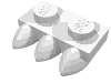 Деталь LEGO Plate Special 1 x 2 with Three Teeth [Tri-Tooth], Белый