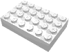 Деталь LEGO Кирпичик 4 x 6, Белый
