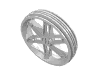 Деталь LEGO Wheel 81.6 x 15 Motorcycle, Белый
