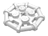 Деталь LEGO Plate Special 2 x 2 with Bar Frame Octagonal, Белый