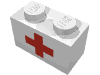 Набор LEGO Brick 1 x 2 with Red Cross Print, Белый