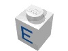 Набор LEGO Brick 1 x 1 with Blue E Print, Белый