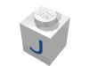 Набор LEGO Brick 1 x 1 with Blue J Print, Белый