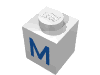 Набор LEGO Brick 1 x 1 with Blue M Print, Белый