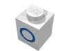 Набор LEGO Brick 1 x 1 with Blue O Print, Белый