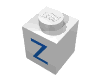 Набор LEGO Brick 1 x 1 with Blue Z Print, Белый