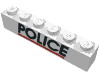 Brick  1 x  6 with Black "POLICE" and Red Line Print