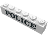 Brick  1 x  6 with Bold Black "POLICE" Print