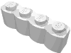 Деталь LEGO Кирпичик специальный палисадный 1 x 4, Белый