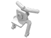 Деталь LEGO Tricycle Body Front Fork / Handlebars, Белый