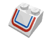 Набор LEGO Slope 45В° 2 x 2 with Red/Blue U-shaped Stripe Print, Белый