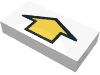 Набор LEGO Tile 1 x 2 with Arrow Short Yellow with Black Border Print, Белый
