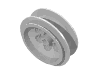 Деталь LEGO Wheel 62.4 x 20 with Extended Axle Stem, Белый