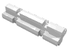 Деталь LEGO Ось Technic 2, с насечками, Белый