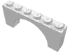 Деталь LEGO Brick Arch 1 x 6 x 2 - Thick Top with Reinforced Underside, Белый