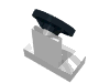 Деталь LEGO Vehicle Steering Stand 1 x 2 with Black Steering Wheel, Белый