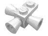 Деталь LEGO Brick, Modified 1 x 1 with 3 Loudspeakers / Space Positioning Rockets, Белый