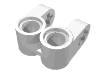 Деталь LEGO Technic Axle and Pin Connector Perpendicular Double Split, Белый