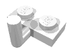 Деталь LEGO Plate Special 1 x 2 with Arm Up [Horizontal Arm 6mm], Белый