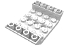 Деталь LEGO Slope Inverted 45° 6 x 4 Double with 4 x 4 Cutout and 3 Holes, Белый