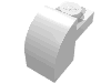 Деталь LEGO Кирпичик изогнутый 1 x 2 x 1 1/3, с изогнутым верхом, Белый
