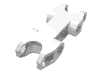 Деталь LEGO Technic, Axle and Pin Connector 2 x 5 with Two Ball Joint Sockets, Closed Sides, Белый