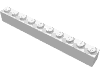 Деталь LEGO Кирпичик 1 x 10, Белый