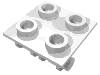 Деталь LEGO Кирпичик шарнирный верхний тонкий 2 x 2, с пластиной, Белый