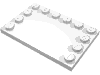Деталь LEGO Плитка специальная 4 x 6, со штырьками на рёбрах, Белый