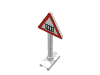 Road Sign Triangle with Level Crossing Print