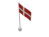 Flag on Flagpole, Wave with Denmark Print