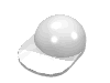 Деталь LEGO Minifig Cap Short Curved Peak, Белый