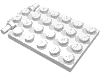 Деталь LEGO Plate Special 4 x 6 with Trap Door Hinge [Long Pins], Белый